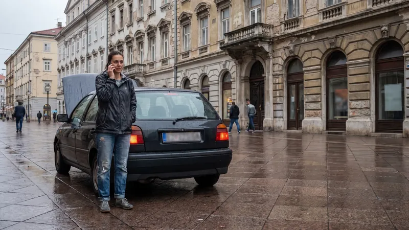Vozačica u centru Rijeke zove pomoć na cesti pokraj pokvarenog automobila
